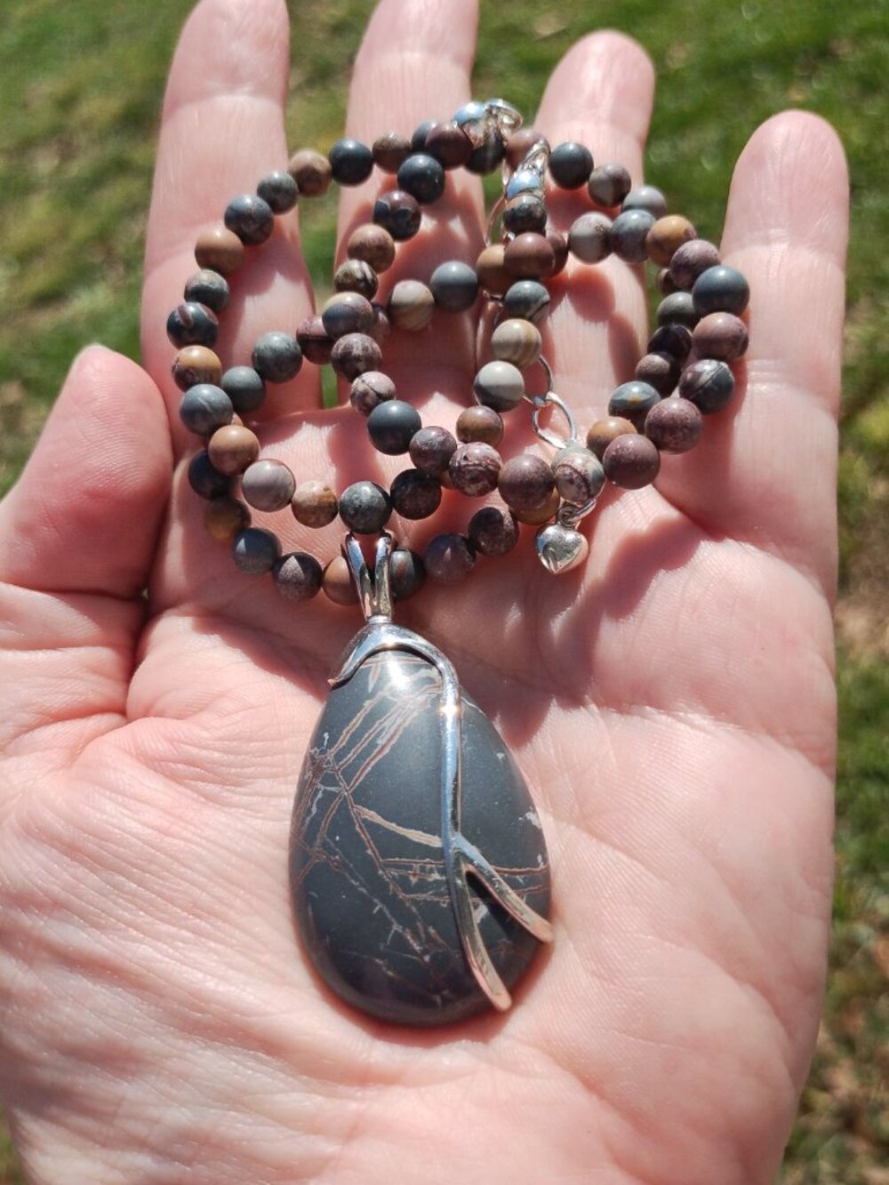 Jay King DTR Sonoran dendritic rhyolite pendant necklace 925 Sterling Silver